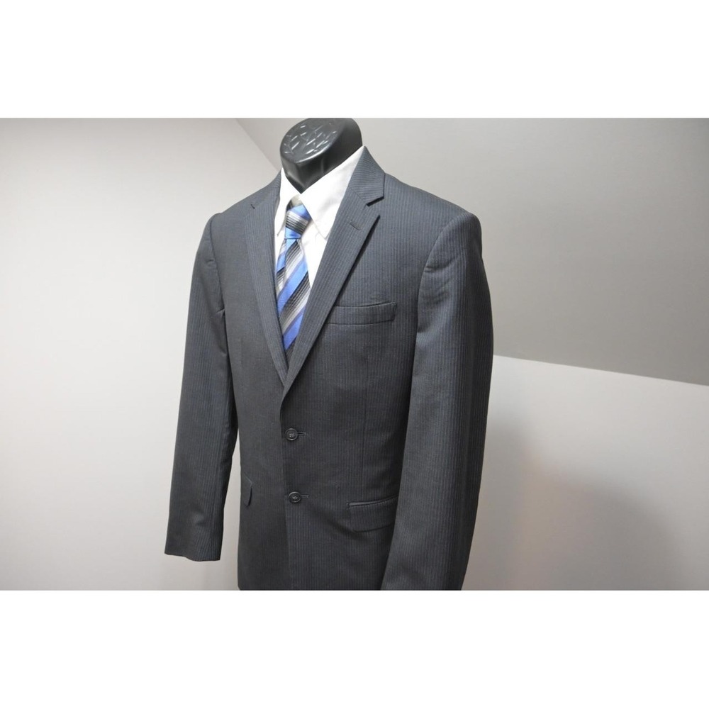 Jos A Bank 100% Wool Slim Fit Striped 2 Piece Suit Pants Jacket Mens 33x29 39 L